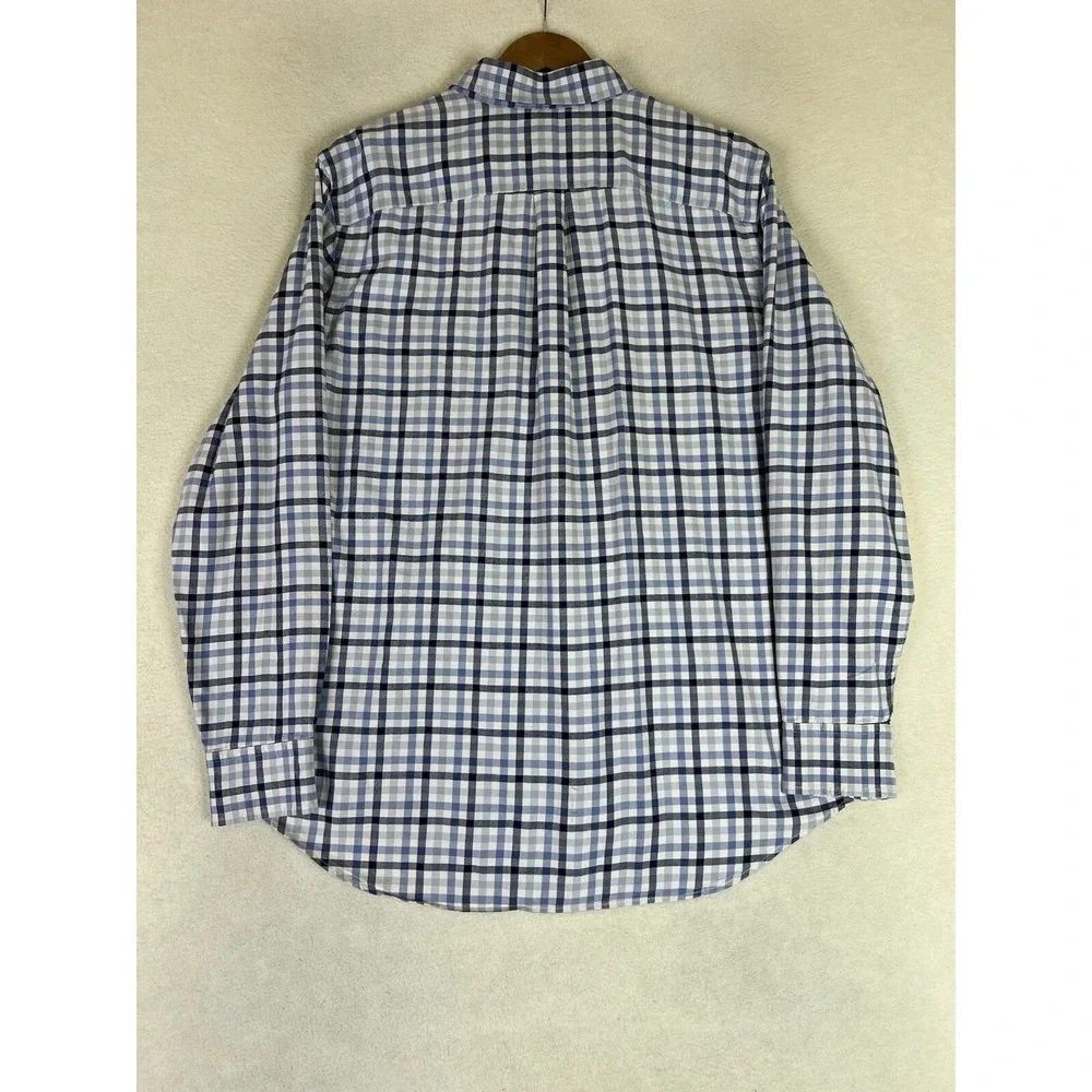 Banana‎ Republic Shirt Men's Large Blue Plaid Button Up 2 Pockets Casual